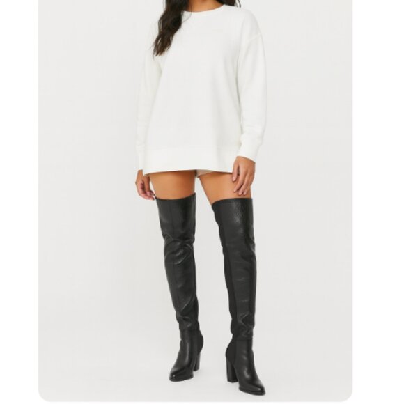 Dolce Vita SZ 8.5 Nikka Black Leather Over-The- Knee Boots Runs 1/2 size small - Picture 1 of 12